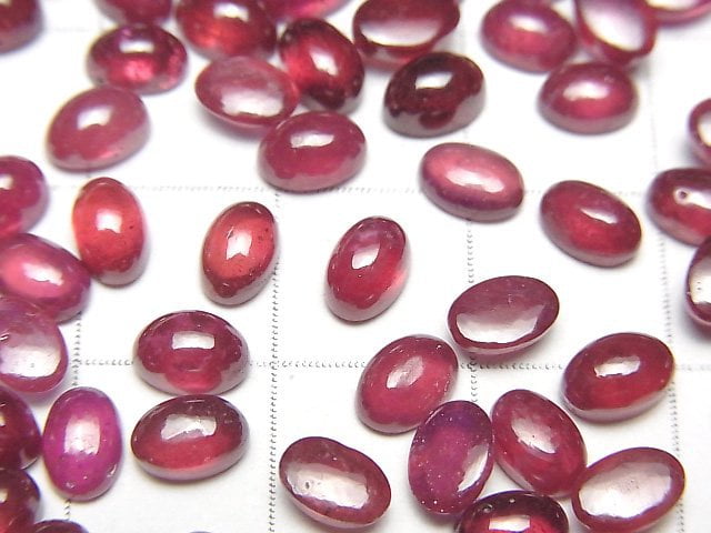 [Video]High Quality Ruby AA++ Oval Cabochon 6x4mm 3pcs