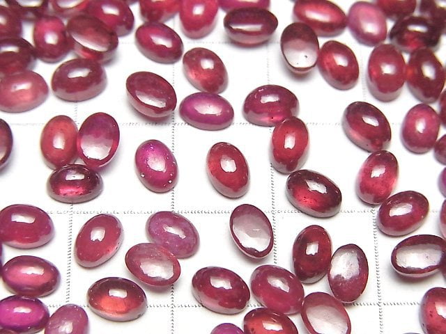 [Video]High Quality Ruby AA++ Oval Cabochon 6x4mm 3pcs