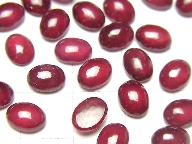 [Video]High Quality Ruby AA++ Oval Cabochon 8x6mm 2pcs