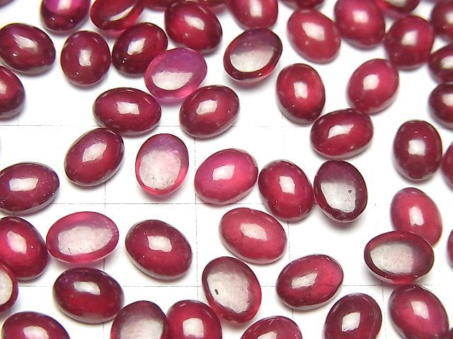 [Video]High Quality Ruby AA++ Oval Cabochon 8x6mm 2pcs