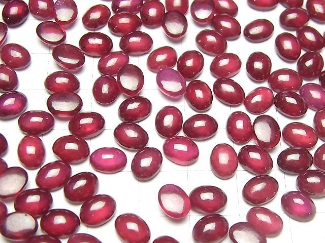 [Video]High Quality Ruby AA++ Oval Cabochon 8x6mm 2pcs