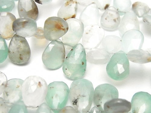 Chalcedony, Faceted Briolette, Pear Shape Gemstone Beads