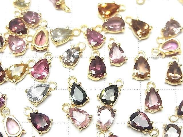 [Video] High Quality Multicolor Tourmaline AAA Bezel Setting Pear Shape Faceted 7x5mm 3pcs