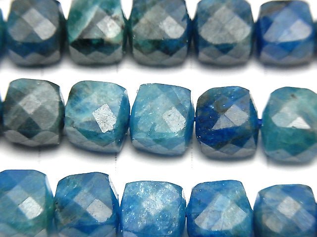 High Quality! Brazil Apatite AA++ Cube Shape 8x8x8mm half or 1strand beads (aprx.15inch/36cm)