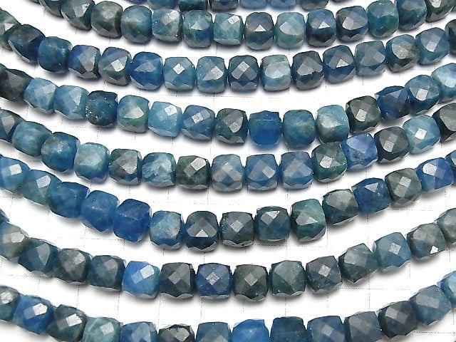 High Quality! Brazil Apatite AA++ Cube Shape 8x8x8mm half or 1strand beads (aprx.15inch/36cm)