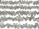High Quality Labradorite AA++ Pear shape  Faceted Briolette  half or 1strand beads (aprx.7inch/18cm)