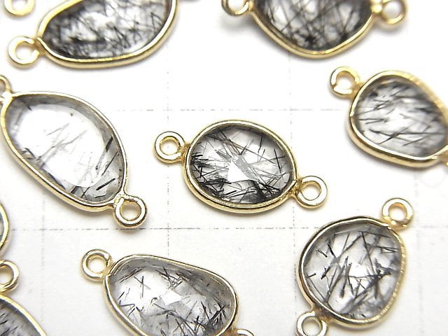 [Video]High Quality Tourmaline Quartz AAA Bezel Setting Freeform Rose Cut [Both Side ] 18KGP 4pcs