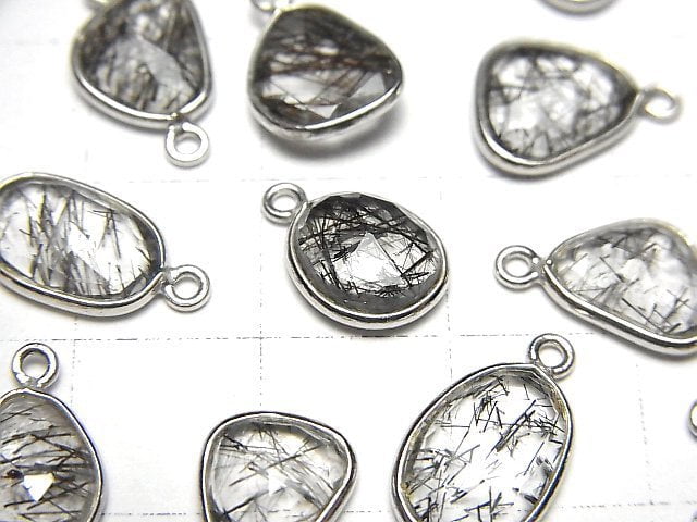 [Video]High Quality Tourmaline Quartz AAA Bezel Setting Freeform Rose Cut [One Side] Silver925 4pcs