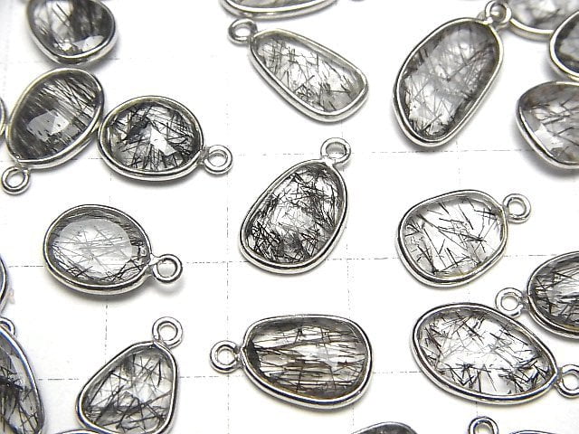 [Video]High Quality Tourmaline Quartz AAA Bezel Setting Freeform Rose Cut [One Side] Silver925 4pcs