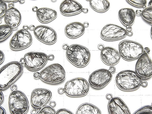 [Video]High Quality Tourmaline Quartz AAA Bezel Setting Freeform Rose Cut [One Side] Silver925 4pcs