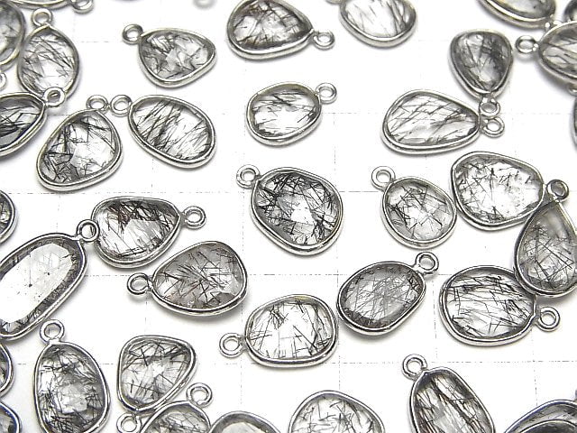 [Video]High Quality Tourmaline Quartz AAA Bezel Setting Freeform Rose Cut [One Side] Silver925 4pcs