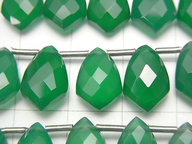 [Video] High Quality Green Onyx AAA Deformation Faceted Marquise 12x8mm half or 1strand (18pcs ).