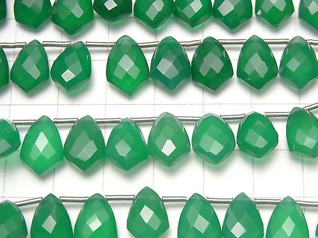 [Video] High Quality Green Onyx AAA Deformation Faceted Marquise 12x8mm half or 1strand (18pcs ).