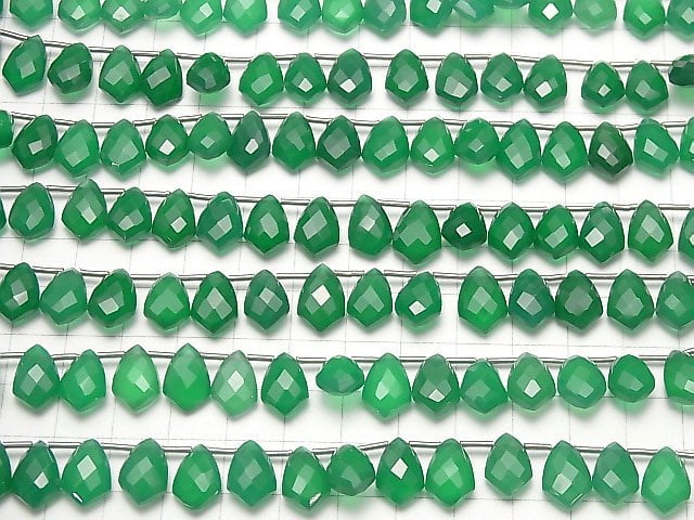 [Video] High Quality Green Onyx AAA Deformation Faceted Marquise 12x8mm half or 1strand (18pcs ).