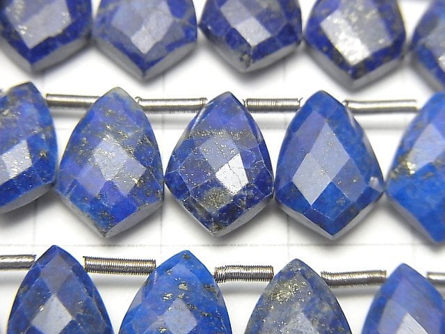 [Video]Lapislazuli AA++ Deformed Faceted Marquise 12x8mm half or 1strand (18pcs )