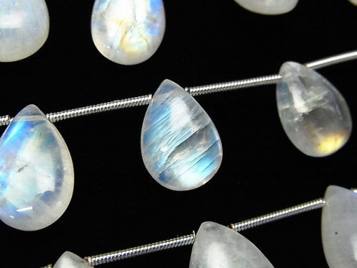 Pear Shape, Rainbow Moonstone Gemstone Beads