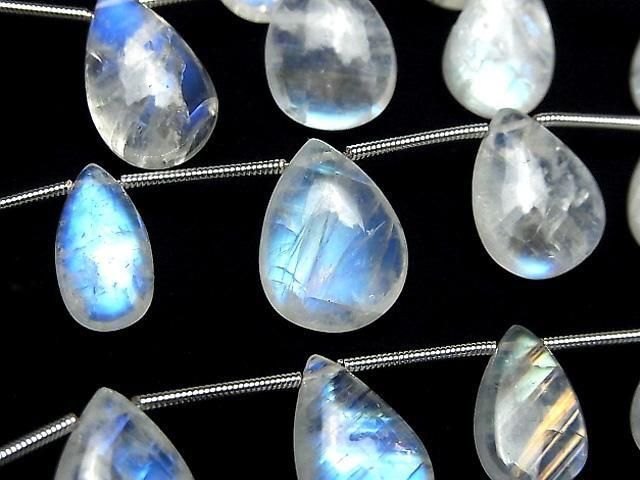 [Video] Rainbow Moonstone AA++ Pear shape (Smooth) Size Gradation 1 strand beads (approx. 7 inches/17 cm)