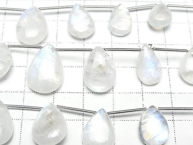 [Video] Rainbow Moonstone AA++ Pear shape (Smooth) Size Gradation 1 strand beads (approx. 7 inches/17 cm)