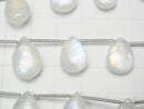 [Video]High Quality Rainbow Moonstone AA++ Pear shape (Smooth) Size Gradation 1strand beads (aprx.7inch/17cm)