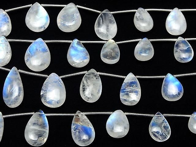 [Video] Rainbow Moonstone AA++ Pear shape (Smooth) Size Gradation 1 strand beads (approx. 7 inches/17 cm)