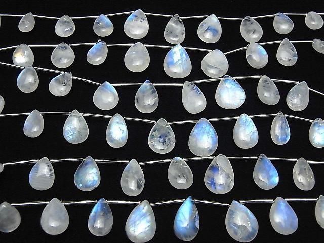 [Video] Rainbow Moonstone AA++ Pear shape (Smooth) Size Gradation 1 strand beads (approx. 7 inches/17 cm)