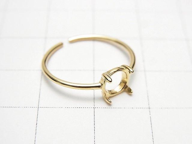 [Video] Silver925 Ring Frame (Prong Setting) Round 6mm 18KGP Free Size 1pc
