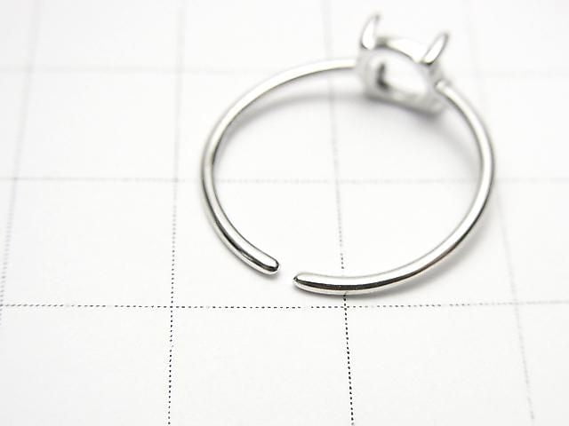 [Video] Silver925 Ring Frame (Prong Setting) Round 6mm Rhodium Plated One Size Fits All 1pc