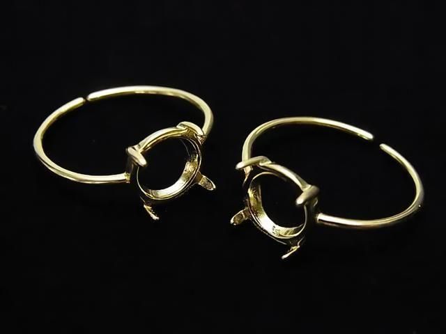 [Video] Silver925 Ring Frame (Prong Setting) Round 8mm 18KGP Free Size 1pc