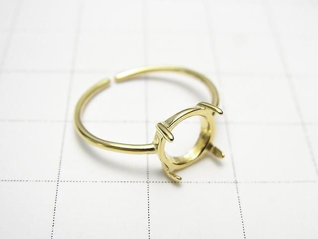 [Video] Silver925 Ring Frame (Prong Setting) Round 8mm 18KGP Free Size 1pc