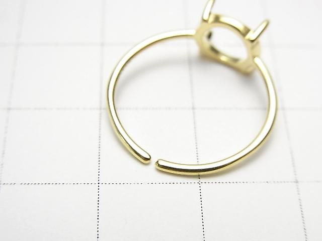 [Video] Silver925 Ring Frame (Prong Setting) Round 8mm 18KGP Free Size 1pc