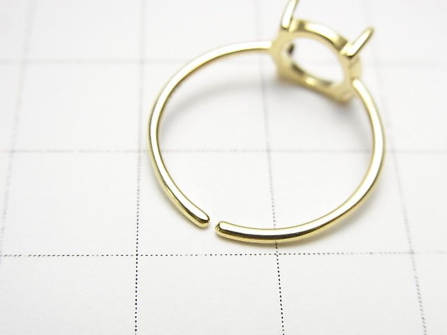 [Video]Silver925 Ring Frame (Prong Setting) Round 8mm 18KGP Free Size 1pc