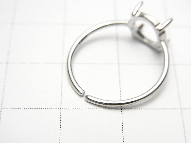 [Video] Silver925 Ring Frame (Prong Setting) Round 8mm Rhodium Plated One Size Fits All 1pc