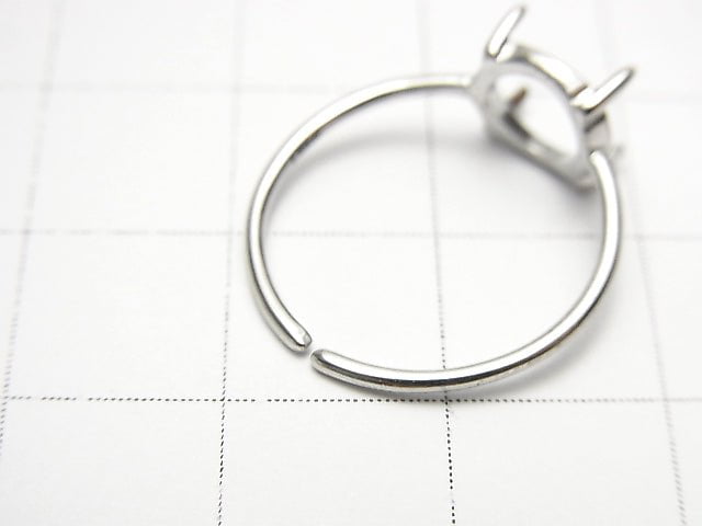 [Video]Silver925 Ring Frame (Prong Setting) Round 8mm Rhodium Plated Free Size 1pc