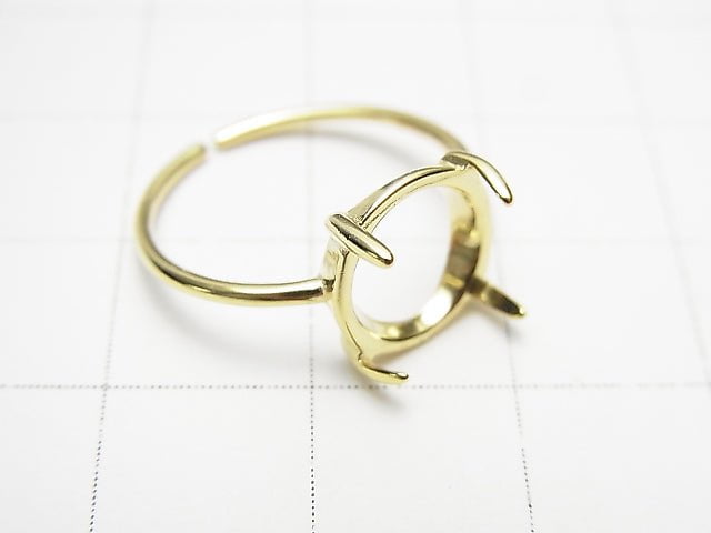[Video]Silver925 Ring Frame (Prong Setting) Round 10mm 18KGP Free Size 1pc