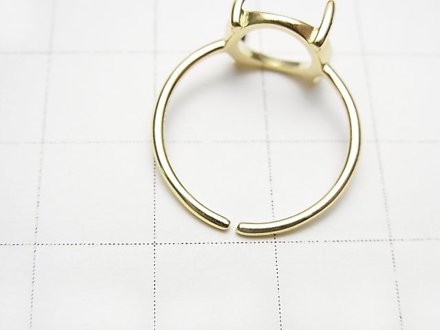 [Video]Silver925 Ring Frame (Prong Setting) Round 10mm 18KGP Free Size 1pc