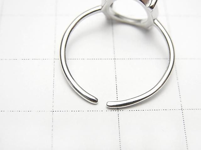 [Video] Silver925 Ring Frame (Prong Setting) Round 10mm Rhodium Plated Free Size 1pc