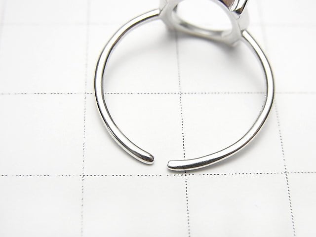 [Video]Silver925 Ring Frame (Prong Setting)Round 10mm Rhodium Plated Free Size 1pc