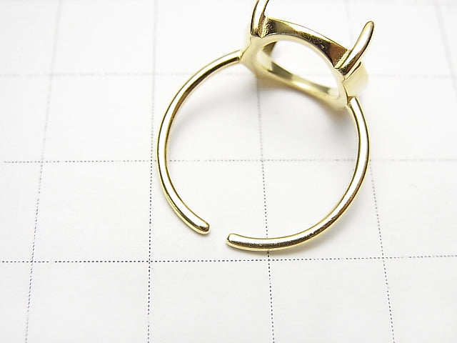 [Video] Silver925 Ring Frame (Prong Setting) Round 12mm 18KGP Free size 1pc