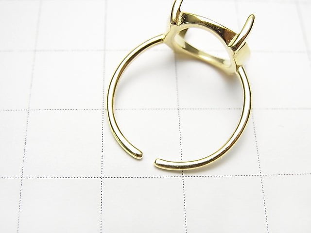 [Video]Silver925 Ring Frame (Prong Setting) Round 12mm 18KGP Free Size 1pc