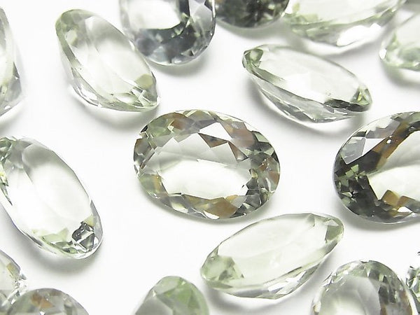 Green Amethyst, Oval, Undrilled (No Hole) Gemstone Beads