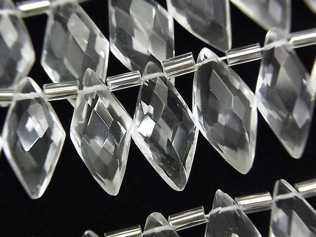 Crystal Quartz, Diamond Gemstone Beads