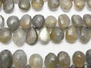[Video]Labradorite AA+ Pear shape Faceted Briolette half or 1strand beads (aprx.9inch/23cm)