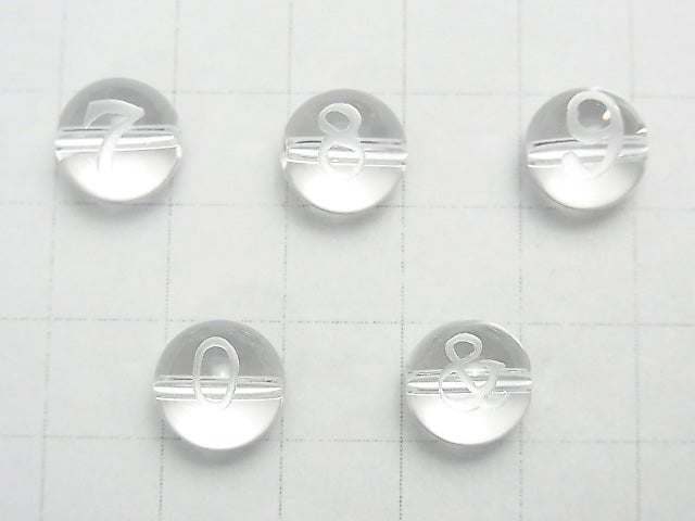 Number, & (Symbol) Carving! Crystal AAA Round 10mm [7,8,9,0, &] 2pcs $3.79!