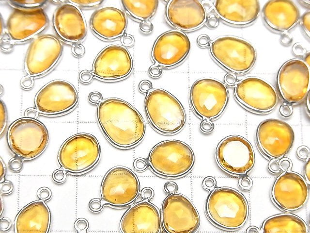 [Video]High Quality Citrine AAA- Bezel Setting Freeform Rose Cut [One Side] Silver925 3pcs