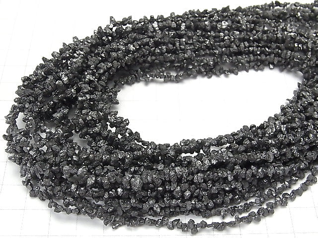 [Video] Black Diamond Chips Top Side Drilled Hole half or 1strand beads (aprx.16inch/40cm)