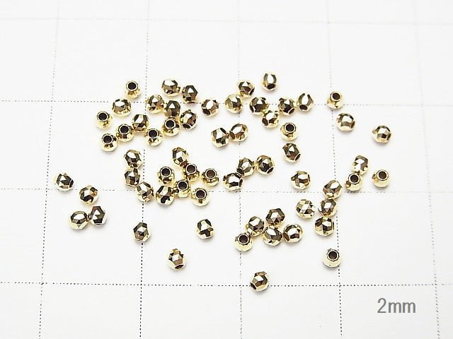 [K10 Yellow Gold]Triangle Round Cut Beads [2mm][2.5mm][3mm]1pc -