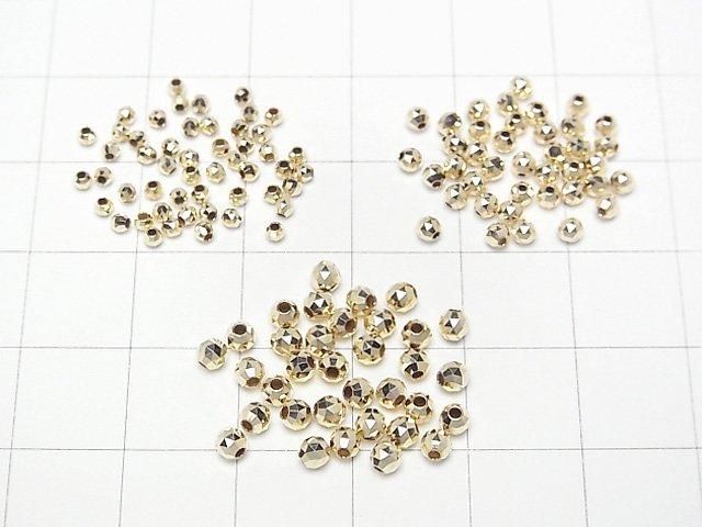 [K10 Yellow Gold] Triangle Round Cut Beads [2mm][2.5mm][3mm] 1pc -