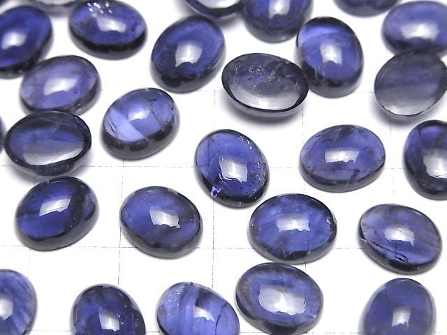 [Video]High Quality Iolite AAA- Oval Cabochon 10x8mm 2pcs