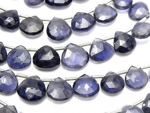 Chestnut Shape, Faceted Briolette, Iolite Gemstone Beads