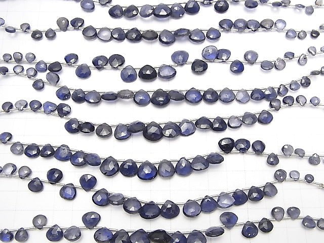 [Video] High Quality Iolite AA++ Chestnut  Faceted Briolette  1strand beads (aprx.7inch/18cm)